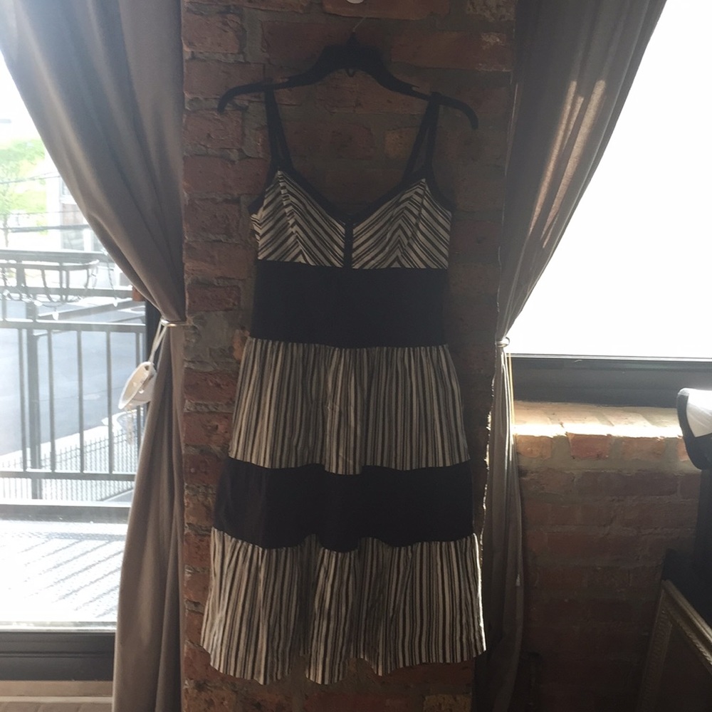 Anthropologie Maple Black and White fitted Dress